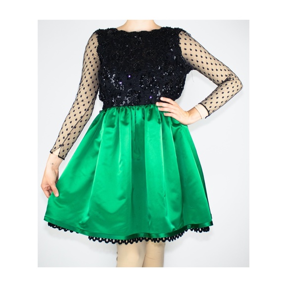 Vintage Emerald Green Bill Glass Formal Dress - Picture 2 of 4